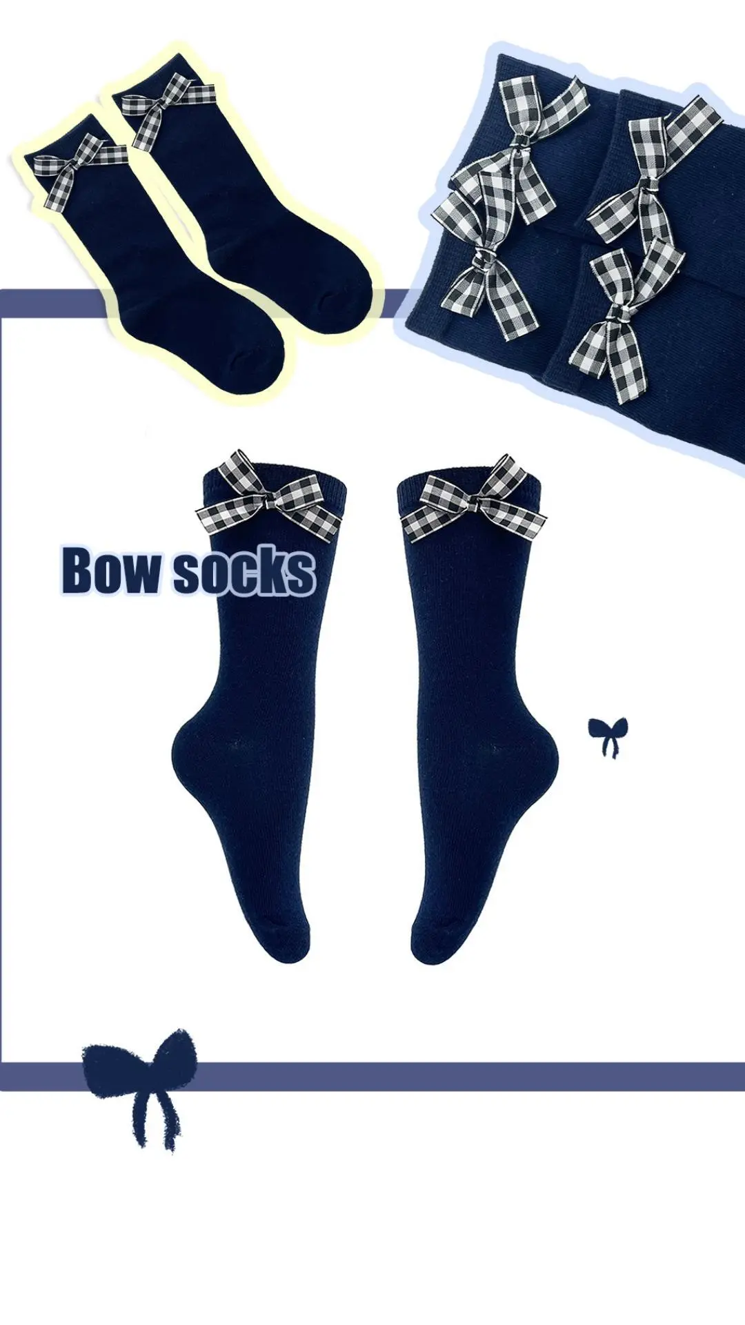 Breathable Custom Children Bow Socks for Spring/Summer Wear HYC-063 1