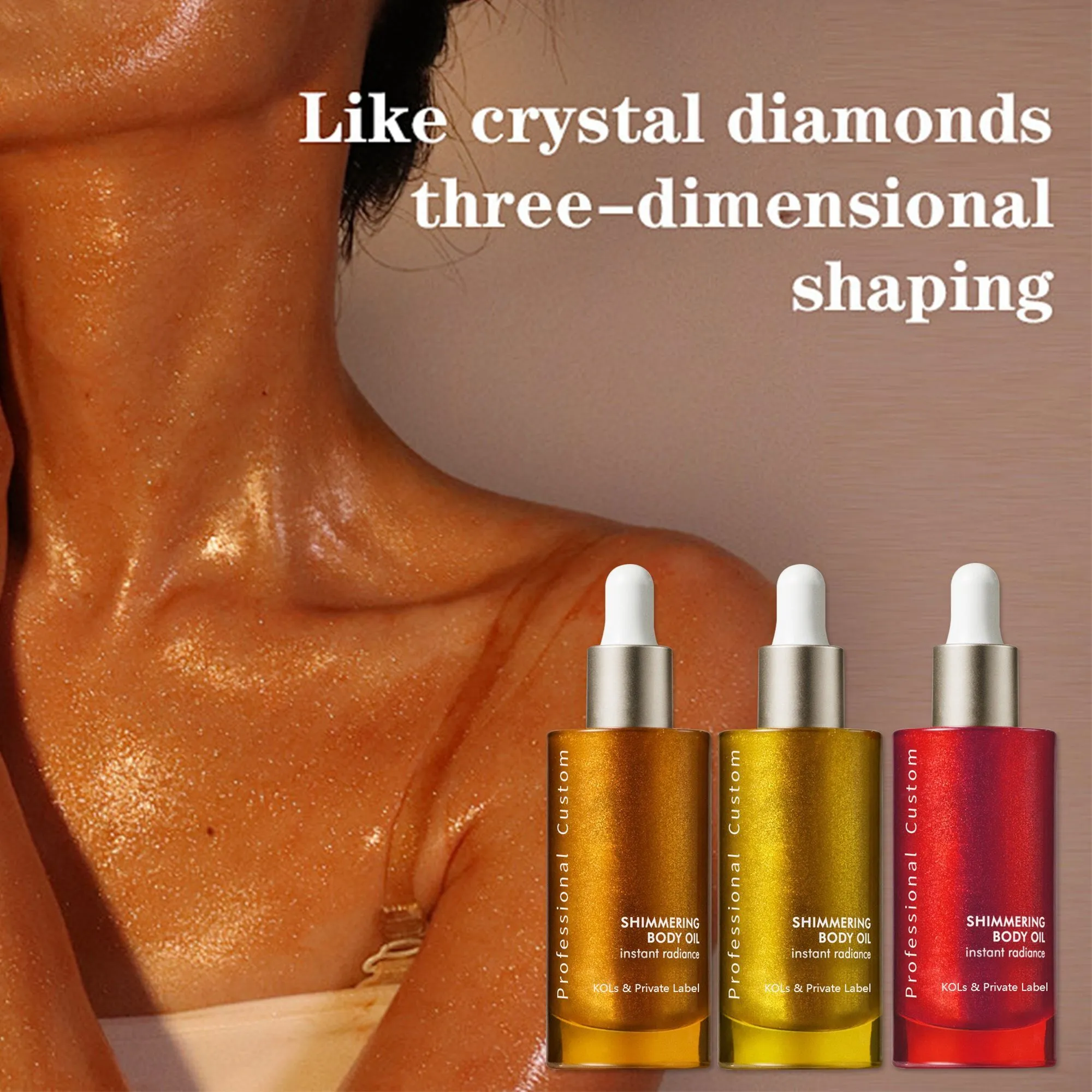 MLM Custom Long Lasting Moisturizing Organic Beauty Products Wholesale Vegan Shiny Private Label Shimmer Oil Body 1