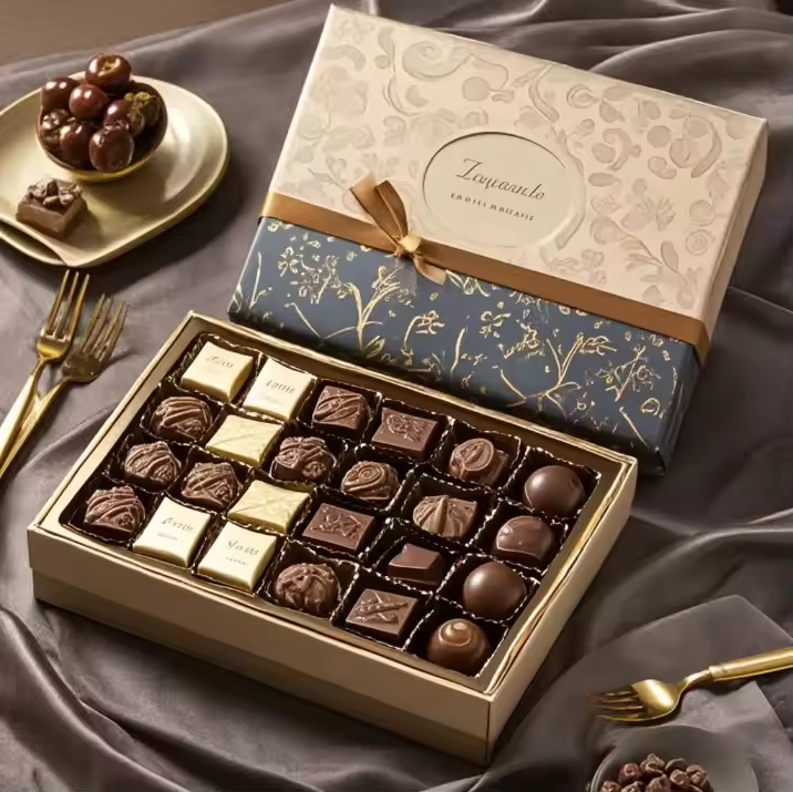 Welm Packaging Chocolate Truffle Gift Box Customized Luxury Logo Food Grade Kraft Paper 1