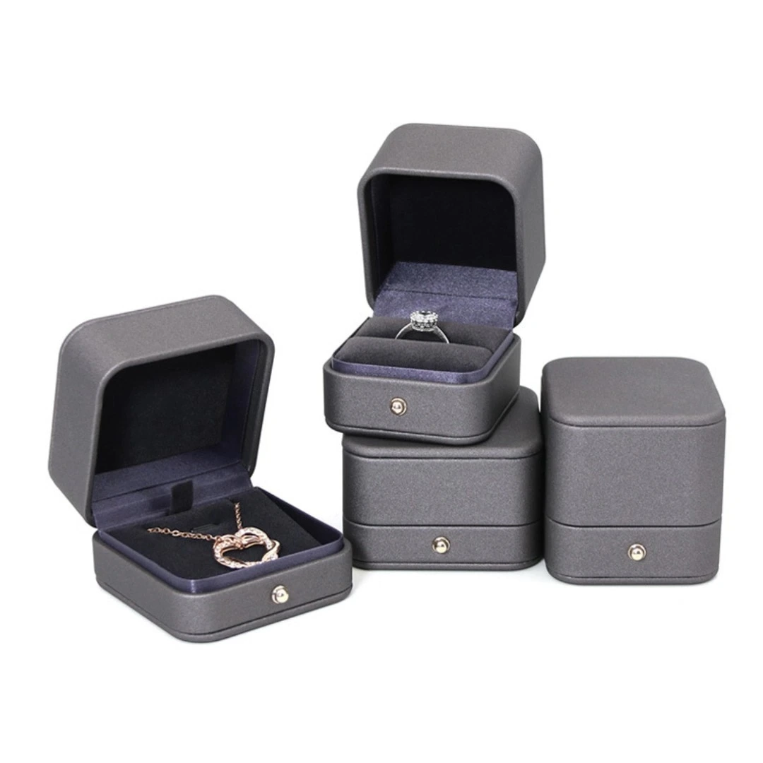 High-end creative PU leather diamond ring necklace bracelet earrings jewelry storage box 1
