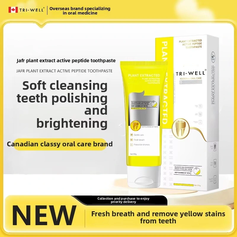 toothpaste private label manufacturer Plant Extracted Active Peptide Toothpaste Wholesale Canadian Dental-Certified Formula for Stain Removal & Fresh Breath 1