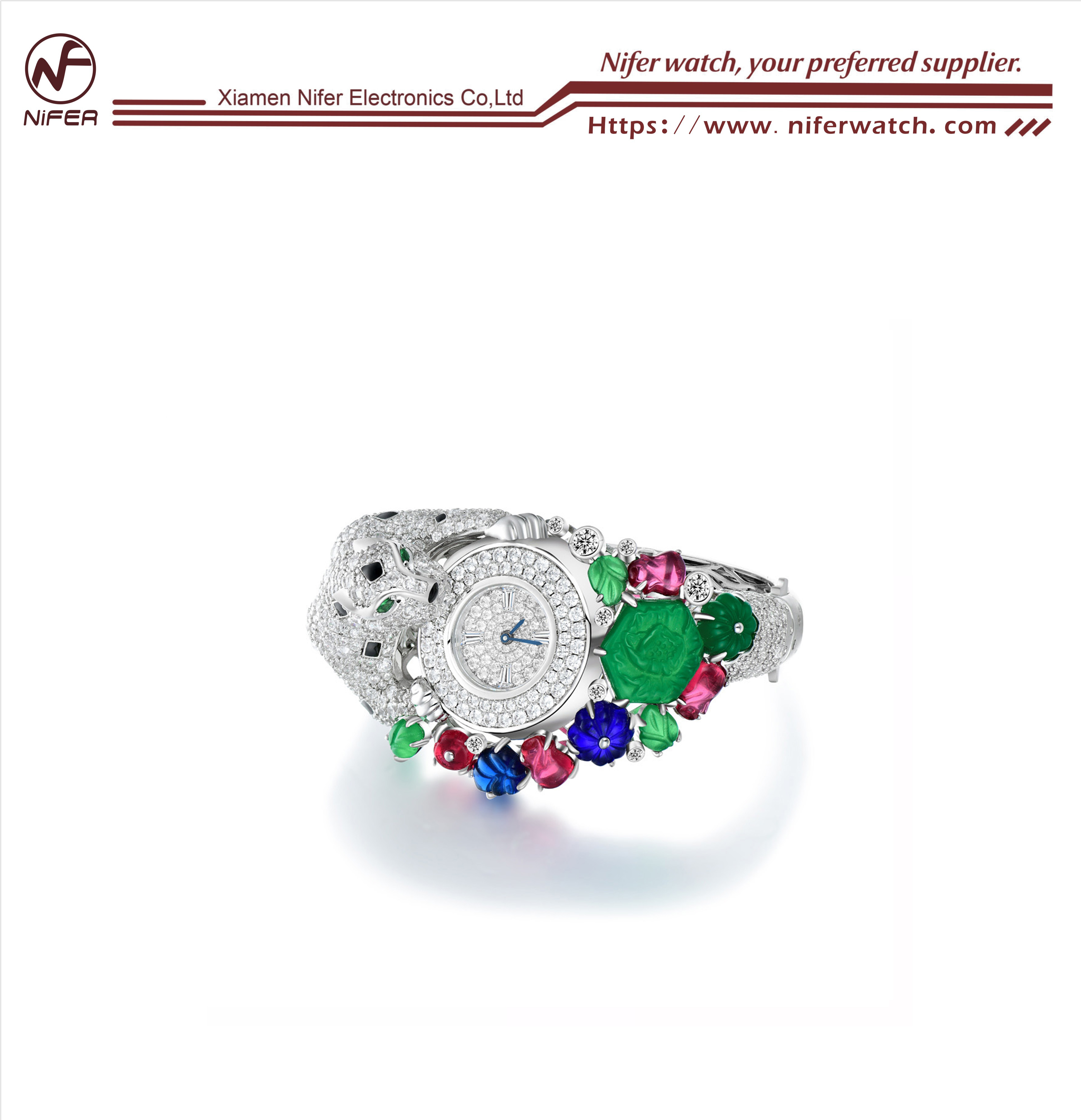 The collision of wild aesthetics and brilliant brilliance of the colored gemstone leopard watch 3