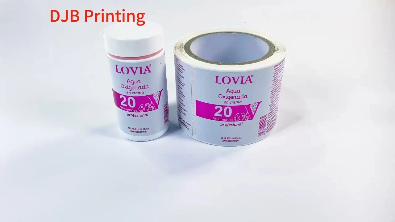Custom Hair Dye Labels Made of Bright Silver PP Material, Matte Varnishing, Metallic Color 1