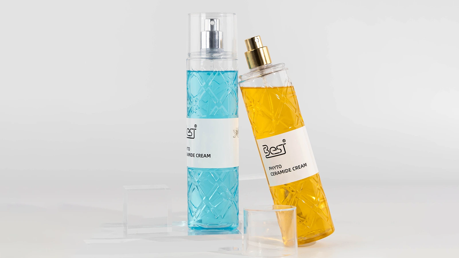 Elegant 236mL Customizable Mist Spray Bottles | Modern Geometric Body Perfume Containers for Women, Refillable Cosmetic Packaging BEST-70820 1