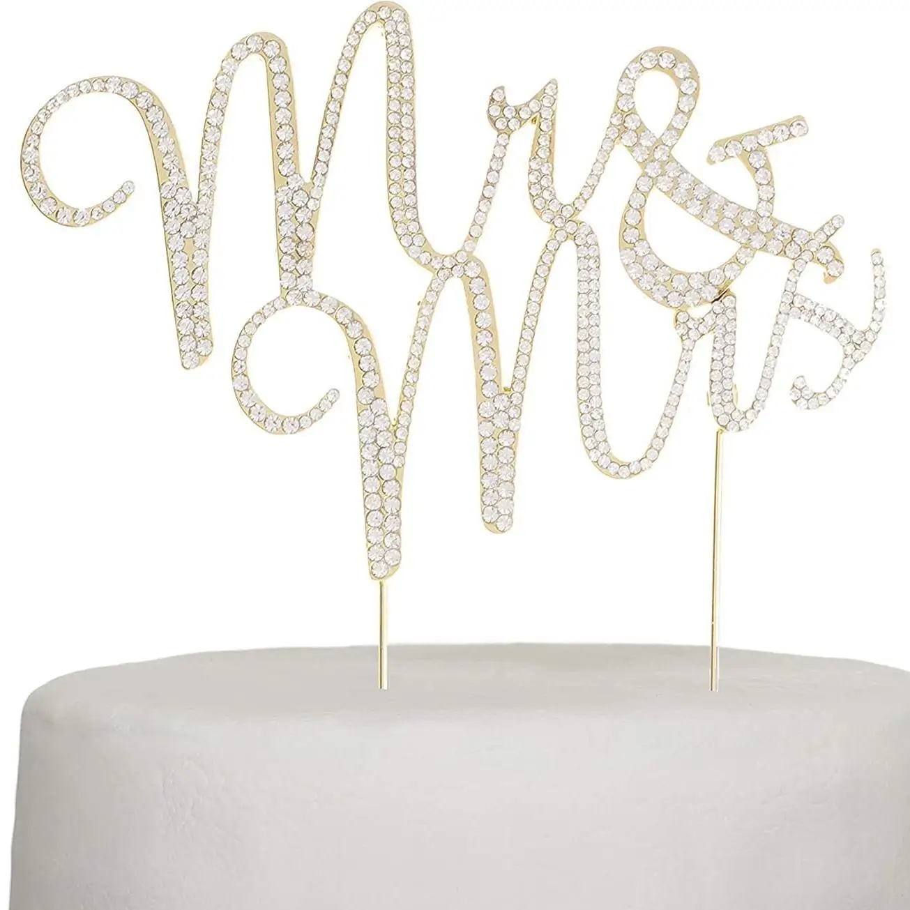 Magic Lights Mr & Mrs Wedding Metall Cake Topper Picks 1