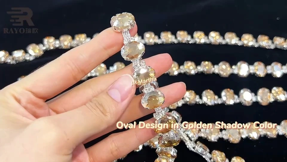 Wholesale Colorful Rhinestone Chain Trim Crystal Glass Chains Decoration 1