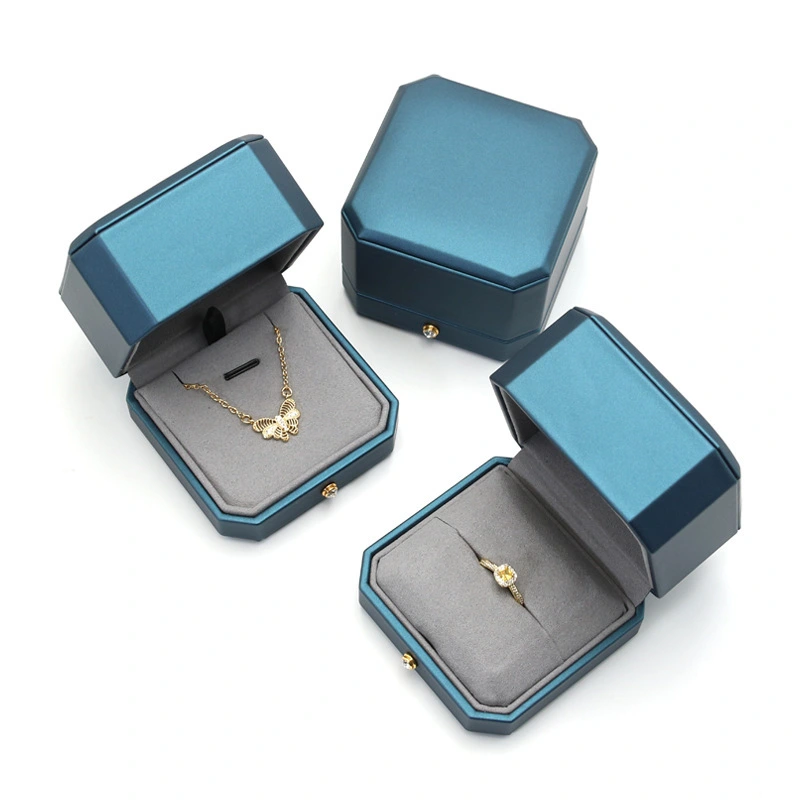 Octagonal star blue jewelry box ring pendant necklace earrings bracelet jewelry gift box 1