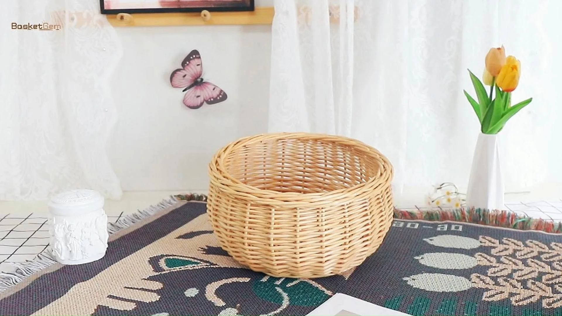 Fat belly storage basket with thickened top edge for easy movement 1