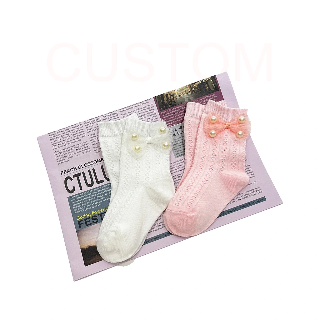 Custom Children Bow Tie Socks Knitting Socks Breathable for Summer Comfortable and Suitable HYC-069 1