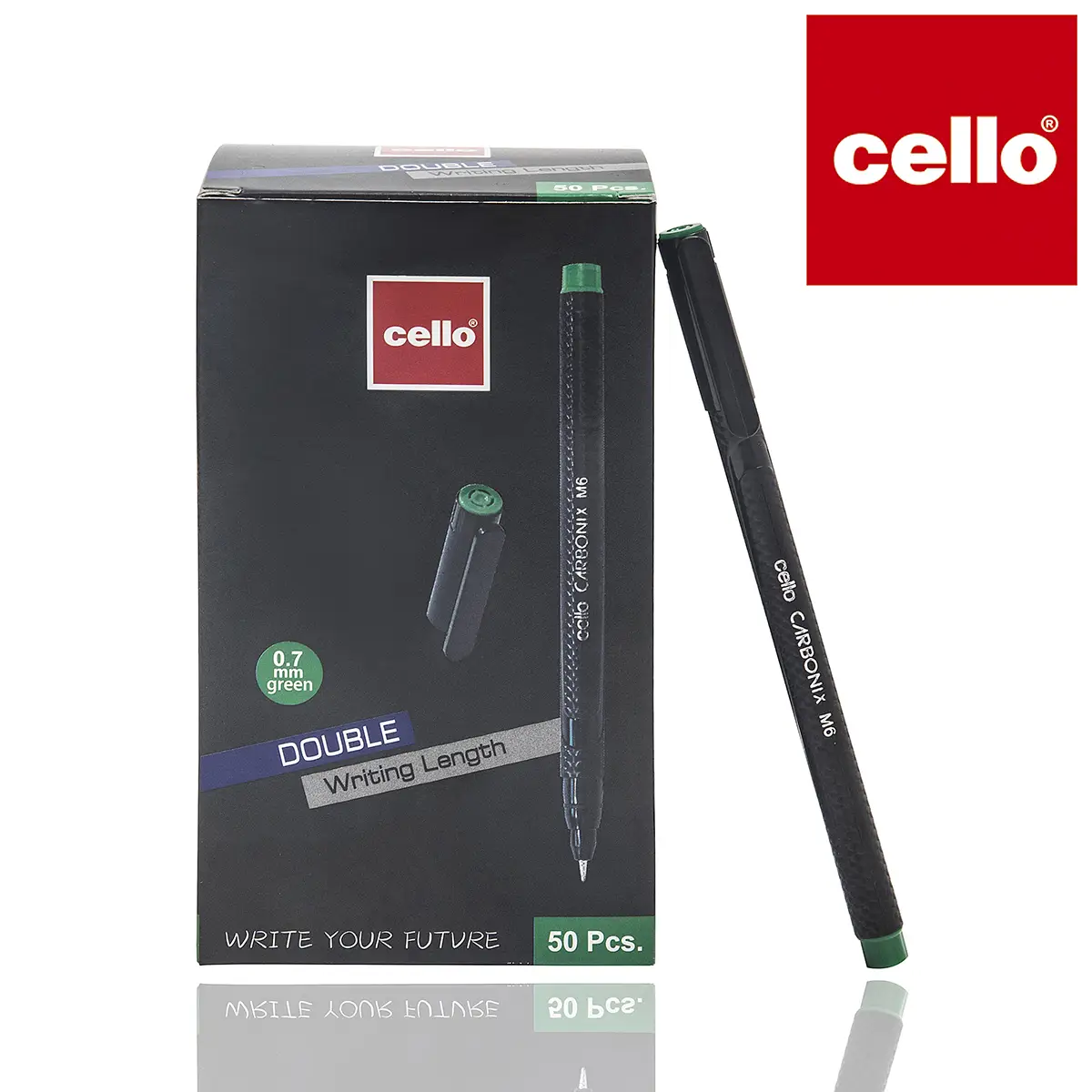 Ручка масляная LUVA CELLO-M6-GREEN средняя, 0,7 мм, 50 шт. 1