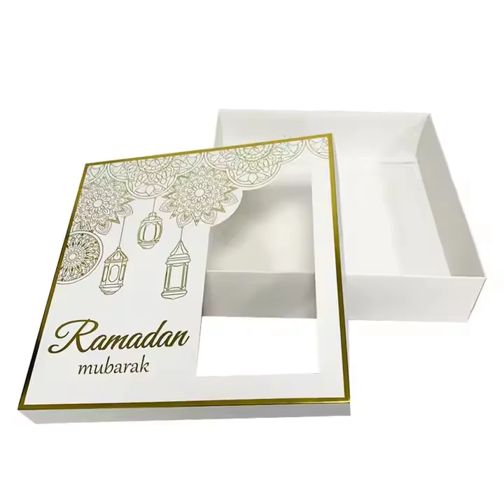Baked Goods Gift Boxes Custom Muslim Ramadan Craft Boxes for Desserts  Scarf Sets 1