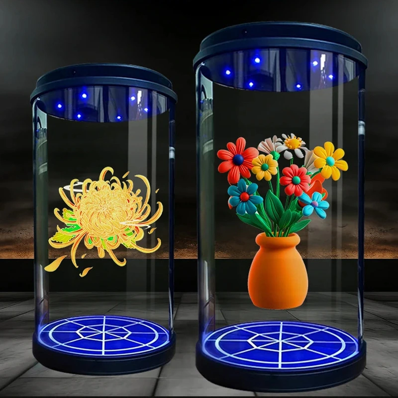 10.1 Inch Lcd Screen 3D Hologram Display Cylindrical Ai Interaction Transparent Holographic Technology Exhibition 3D Display 2