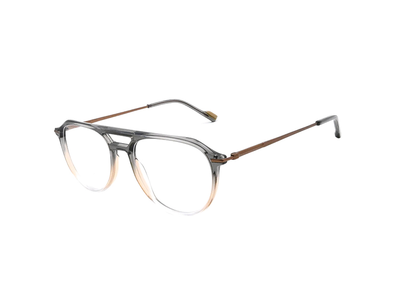 Schnelles Wunder Ultra-leichter optischer Rahmen für Männer-Titan & Acetat-Doppelbrückendesign P-Ra90219 4