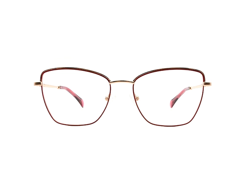 Montatura da vista in metallo da donna QUICK WONDER – Cerchio testurizzato &lt;000000&gt; con accenti smaltati – P-RM20154 1