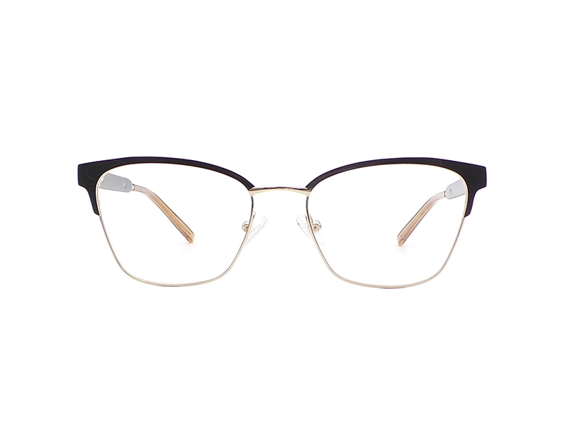 QUICK WONDER Women's Small Cast Metal Decoration – Metal Optical Frame with Front & Back Temples P-RS80116 1
