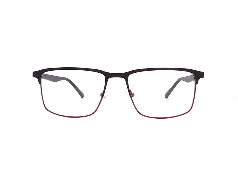 Schnelles Wunder-Metall-Metall-Optikrahmen für Männer-Dual-Tone-Kohlefaser & Gummi-Tempel P-rs90136 1