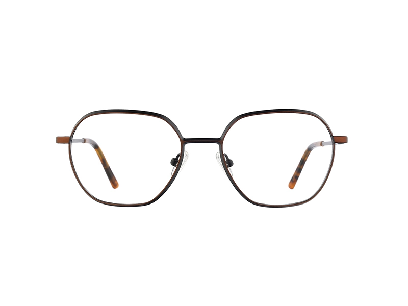 Framma ottica in titanio maschile di Quick Wonder-Design angolato scolpito con cerniera a molla P-T40133 1
