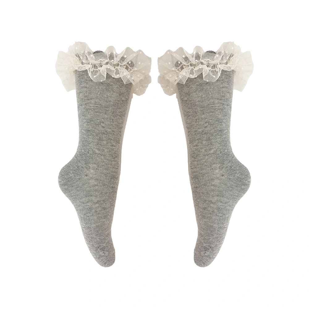 Custom Lace Ruffled Knitting Socks for Toddlers Breathable Cute Design for Spring and Summer Kids' Socks HYC-077 1