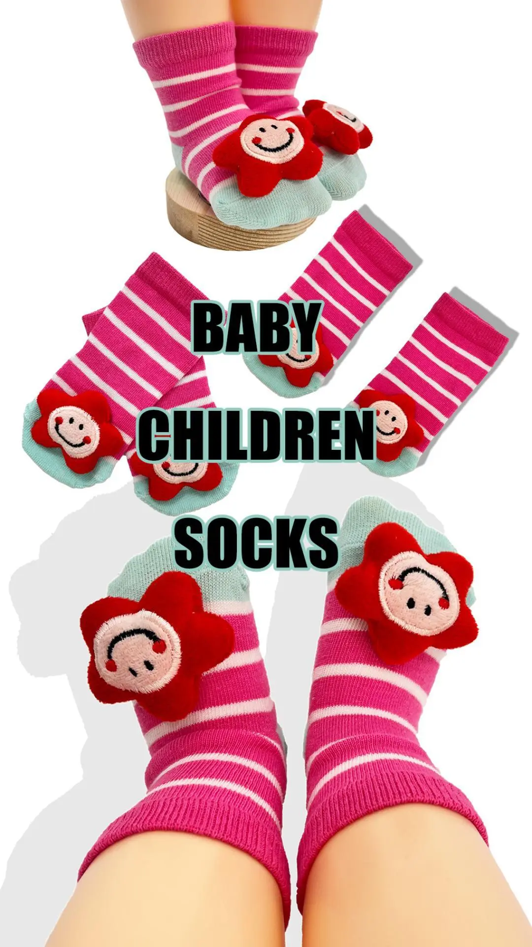 Custom Knitting Toddler Socks for Babies Children Knitting Socks Comfortable Wear Breathable for  Summer Spring HYC-078 1