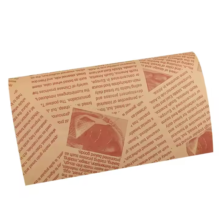 Customized printing logo on fast food oil proof paper for chicken sandwich packaging 7