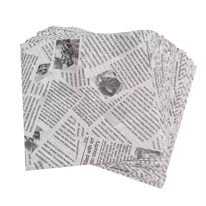 Customized printing logo on fast food oil proof paper for chicken sandwich packaging 6