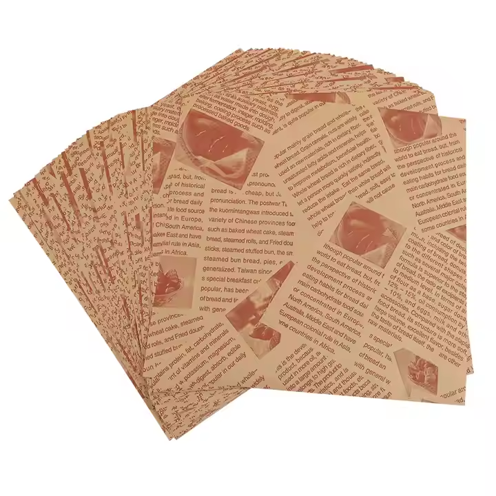 Customized printing logo on fast food oil proof paper for chicken sandwich packaging 4