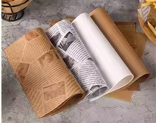 Customized printing logo on fast food oil proof paper for chicken sandwich packaging 1