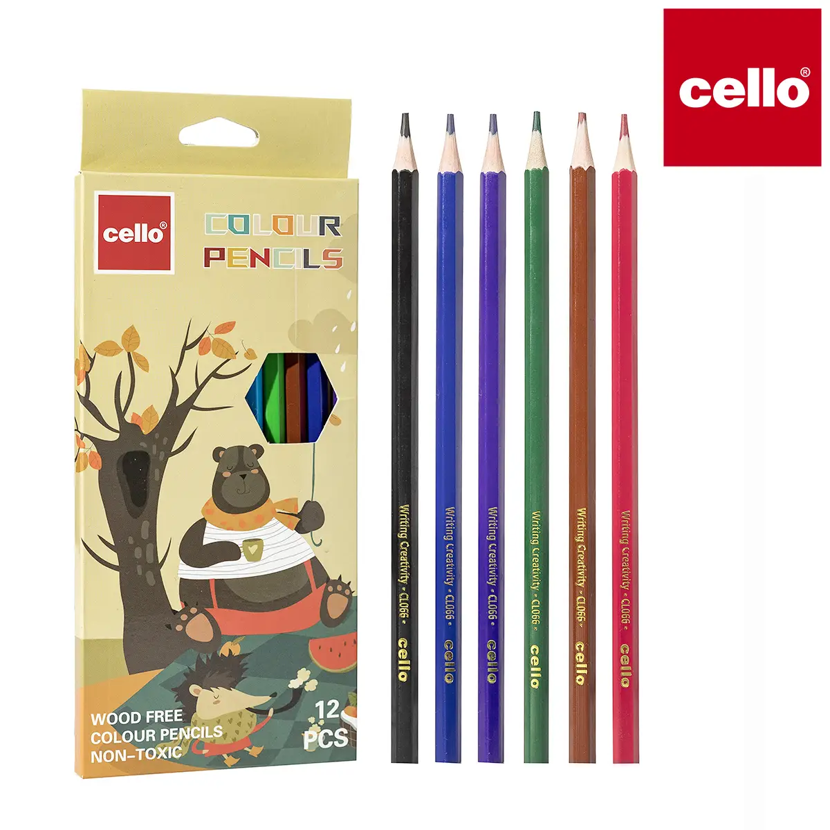 Crayons de couleur en plastique LUVA CELLO-066, 12 pièces/boîte (mixtes) 1