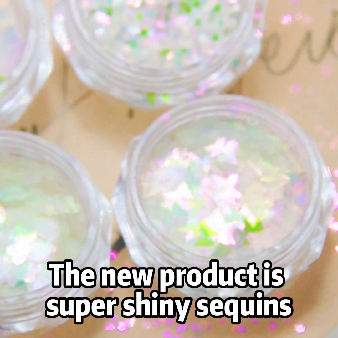 Nail art con paillettes glitterate Dream Snow Color, frammentate e scintillanti, accessori per manicure 3D 1