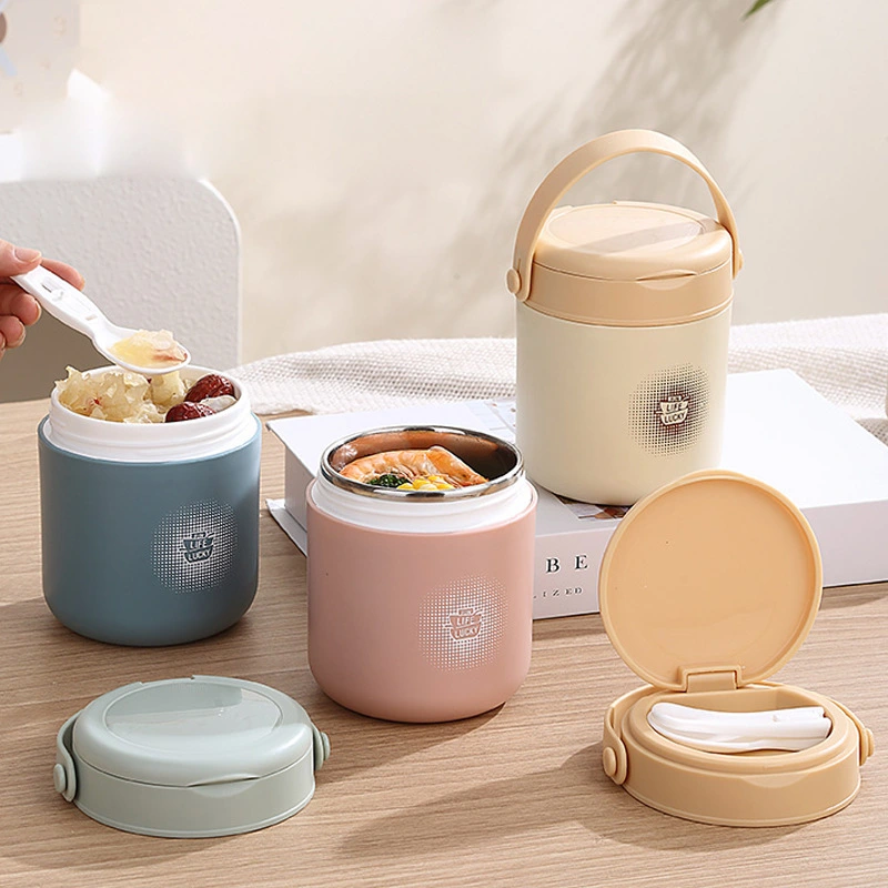 INS Japanese 304 Stainless Steel/PP Soup Cup, Portable Breakfast Cup for Students and Office Workers 1