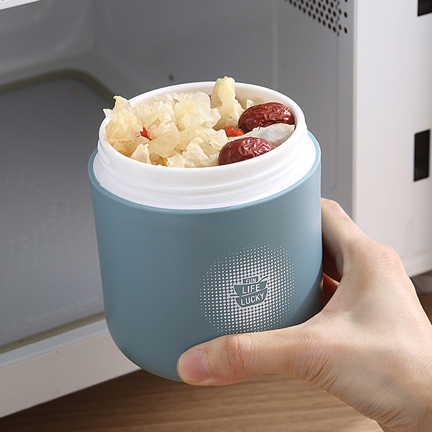 INS Japanese 304 Stainless Steel/PP Soup Cup, Portable Breakfast Cup for Students and Office Workers 4