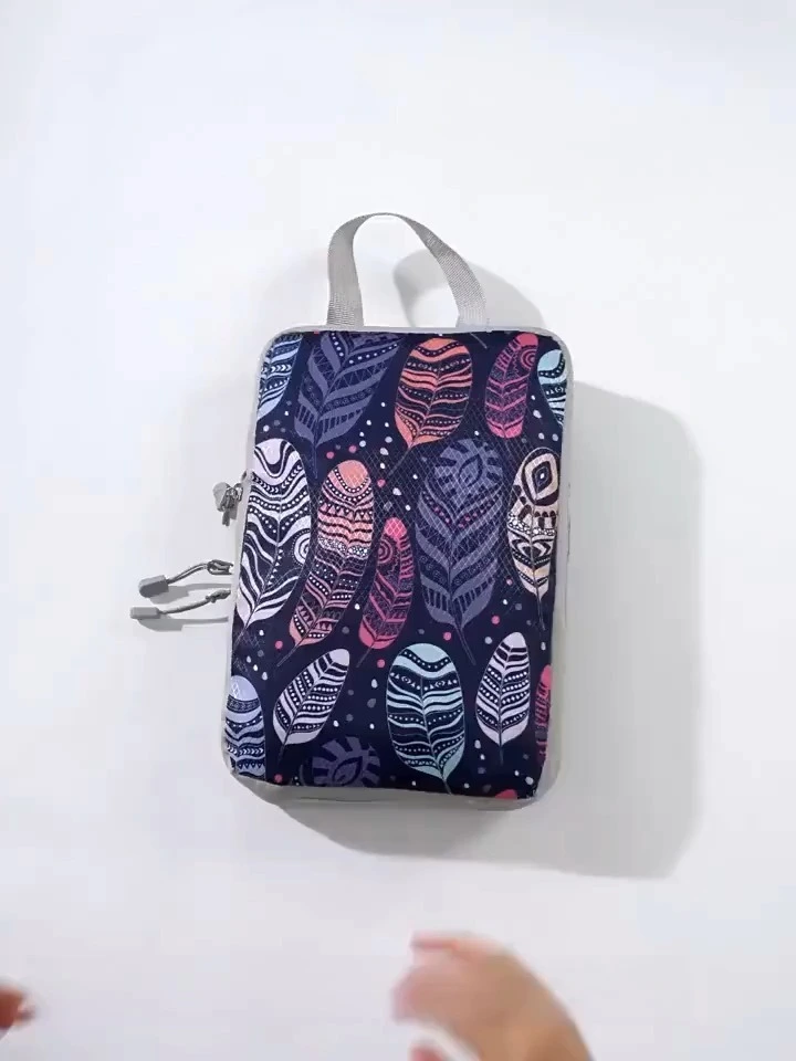 Printed compressed travel storage bag four-piece set portable suitcase, underwear and shoes organizing storage bag 1