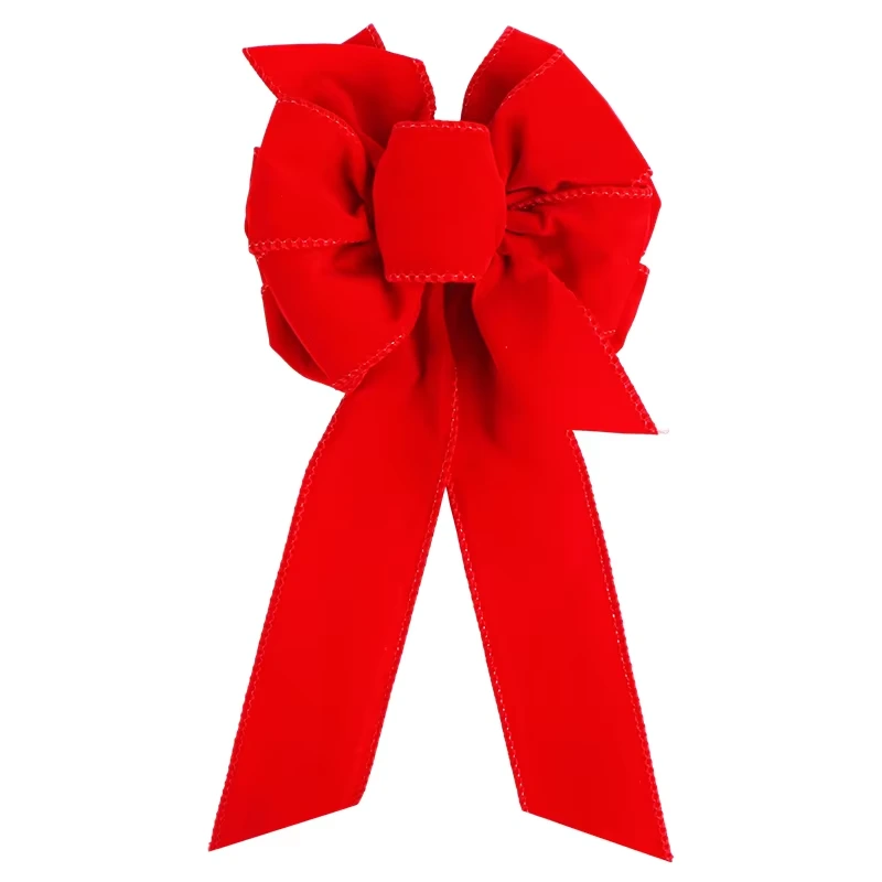 MSD Ribbons Red Velvet Christmas Ribbon Bow  for Christmas Tree Decoration and Fireplace Decoration 1
