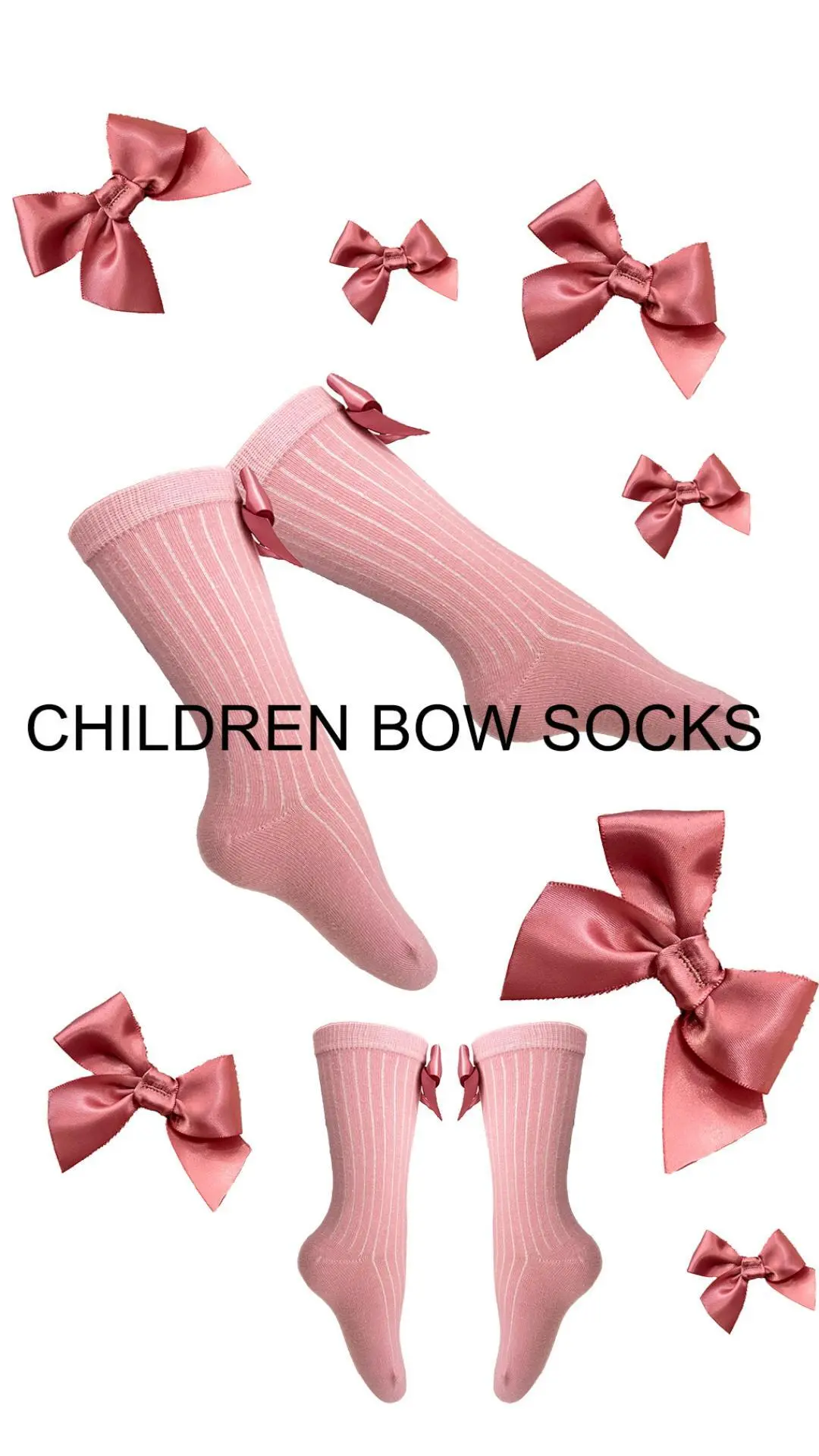 Custom Children Bow Knitting Socks Breathable for Summer Comfortable Sweet Design HYC-085 1
