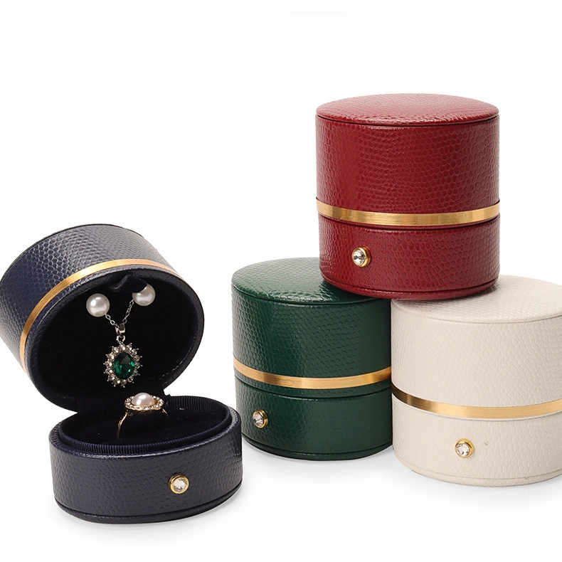 Oval PU leather multifunctional jewelry organizer ring earrings bracelet mini jewelry gift box 1