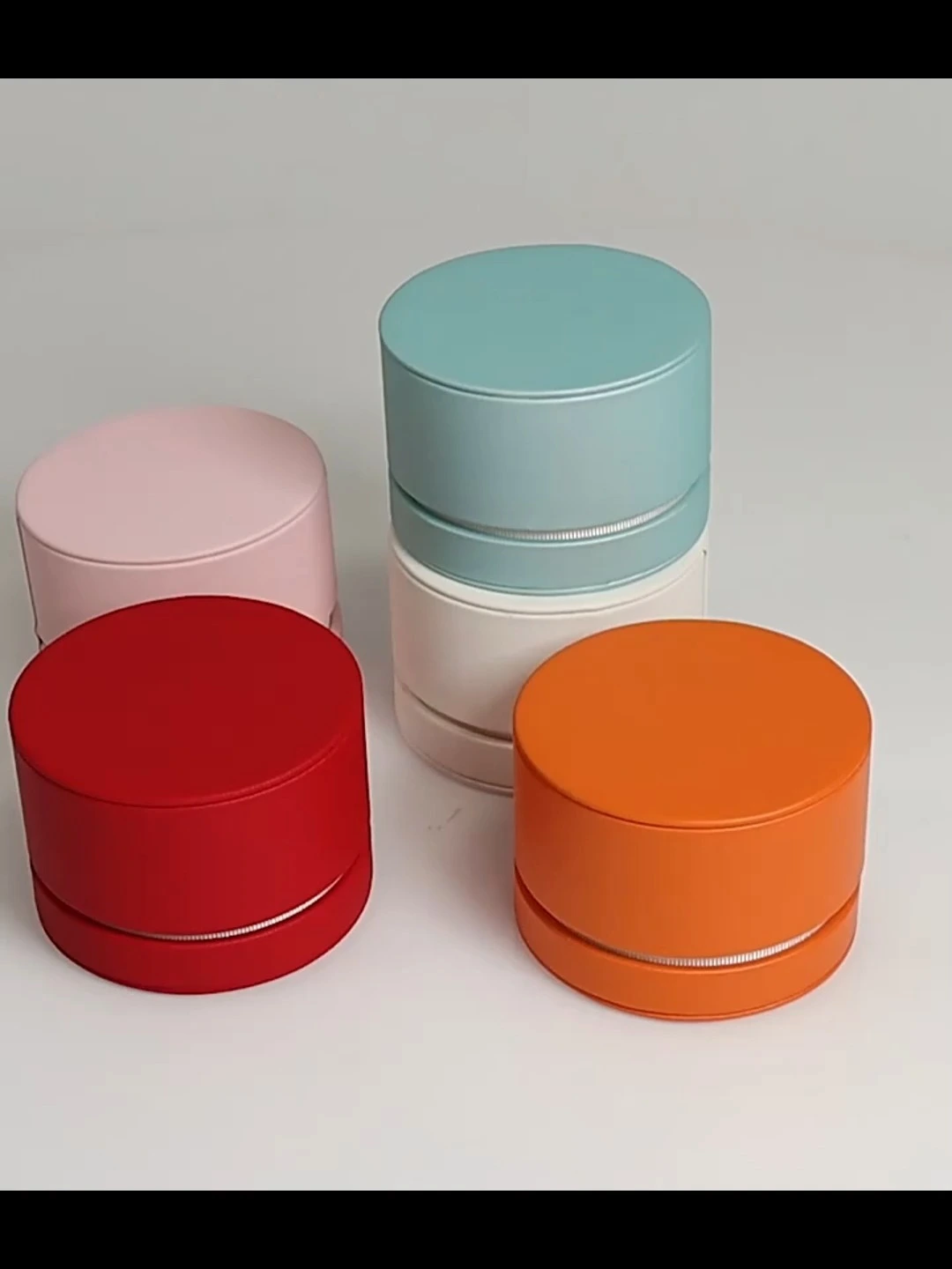 Fashion PU round jewelry box flip lid storage gift box ring pendant dual-use box jewelry gift box 1