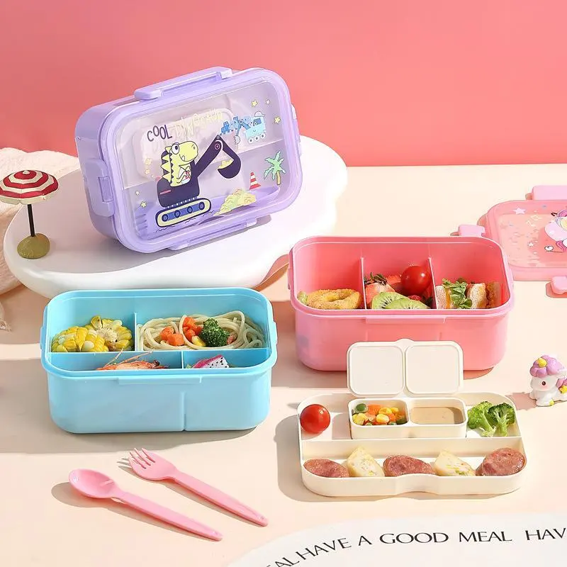 HongXing Children's Leakproof Bento Lunch Box, Cartoon Multiple Compartments Lunch Box 1