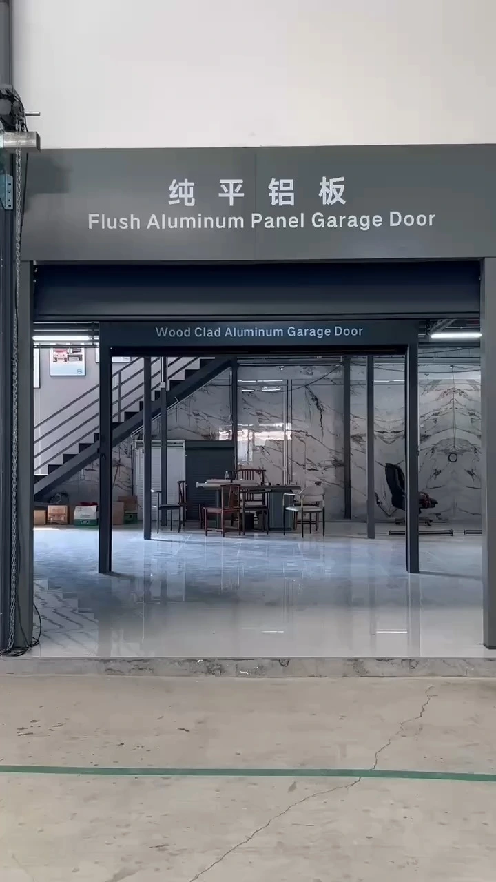 Matte Black Aluminum Alloy Modern Industrial Design Style Automatic Roll-Up Motorized Garage Screen Door Finished Surface 1
