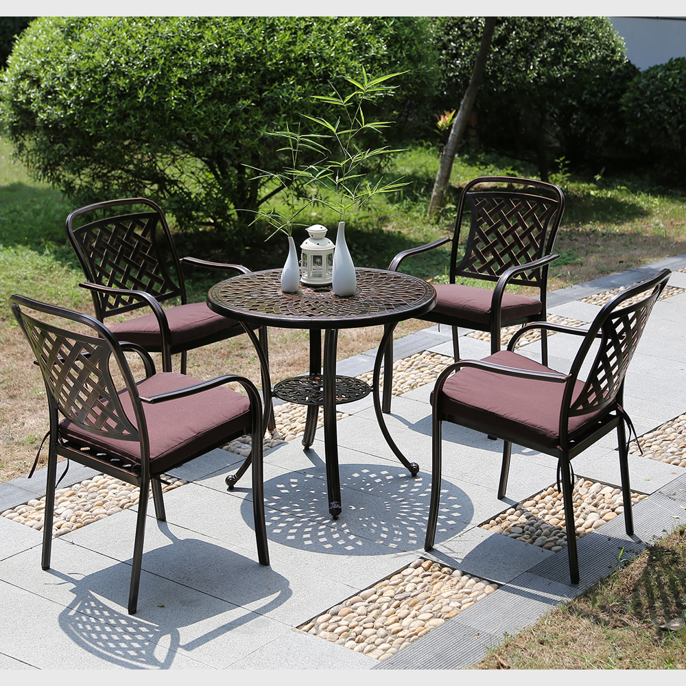 Customized Garden Aluminum Furniture Set Cafe Table Set Easy Assembly ...