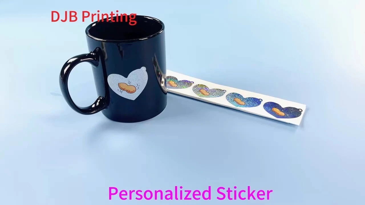 Customized Holographic Stickers Made of Coated Paper, Small Dot Laser Material, CMYK Custom Sticker for Toy Gifts Self-Adhesive Stickers Cartoon Die Cut Stickers 1