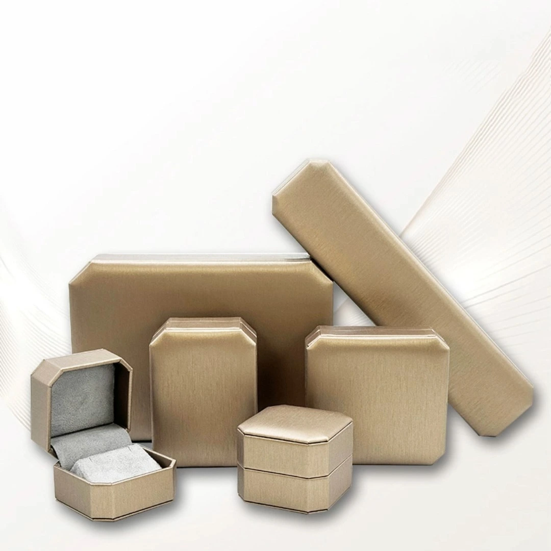 Brushed PU leather octagonal box jewelry organizer ring necklace earrings bracelet jewelry gift box 1