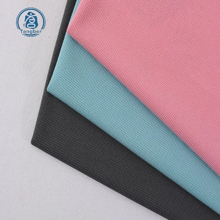 220 gsm de tela de gofres de grosor poliéster uniforme de tejido de punto rápido & Jersey transpirable para pantalones de polo camisetas 1