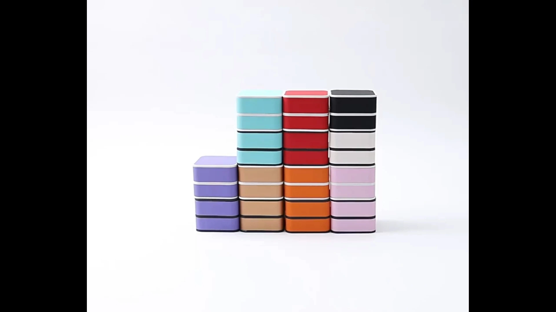 Round corner flat PU belt led light jewelry box ring necklace earring bracelet jewelry gift box can be customized 1