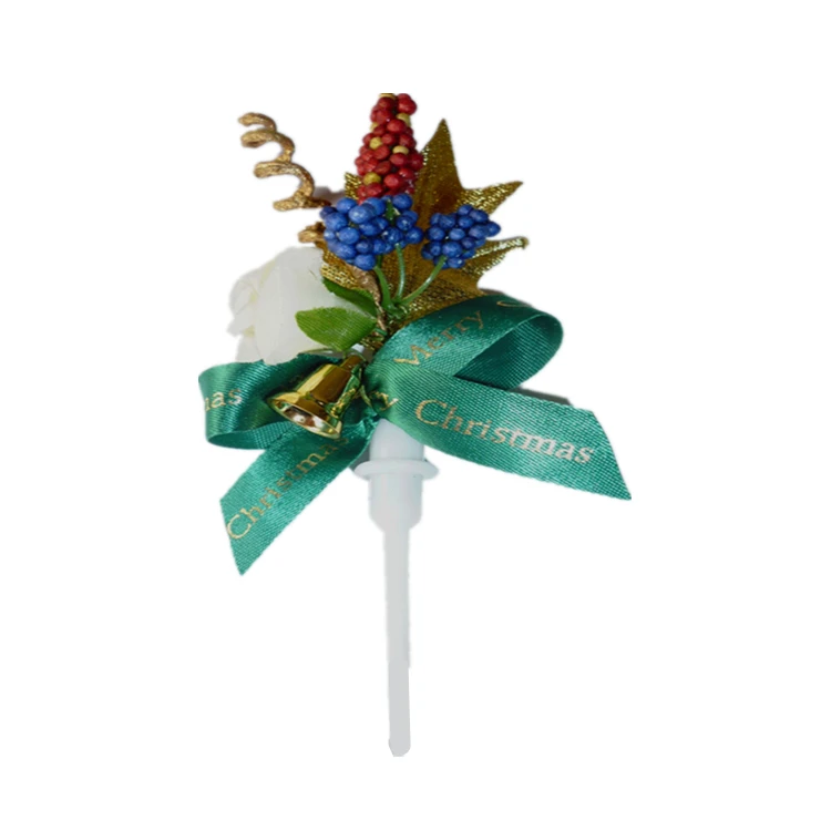 Luci magiche Pinecone di Natale con pick di topper per torta a prua verde 1