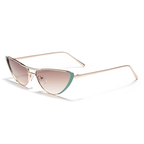 YJ344 Luxury Women Simple Gold Metal Uv400 Nuevo Logotipo Personalizado LOGO MUJERES TRENDAS SUMPLOS DE METAL MAYOR MATANALES Customos 1