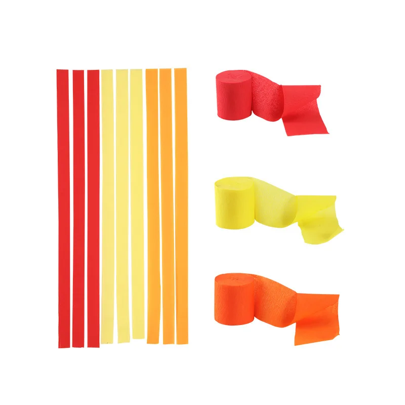 Magic Lights amarelo laranja vermelho crepe streamers para embrulho de festas de aniversário de festas de aniversário decorações 1