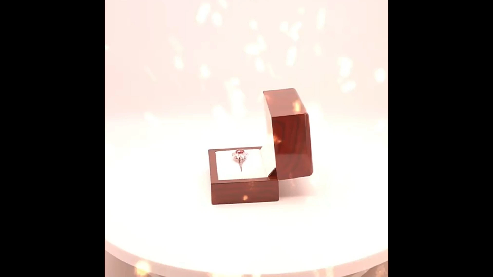 Wooden LED light jewelry box ring earring pendant jewelry gift thickened storage wooden box 1