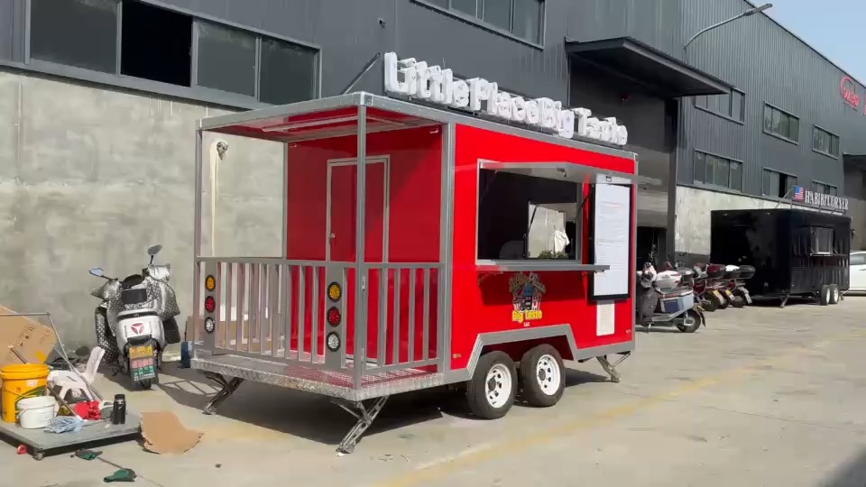 Custom Size Street Mobile Kitchen Pizza Concession Bar Food Trailer Tacos Truck Restaurant Fast Food Cart Kiosk Bbq Food Truck 1