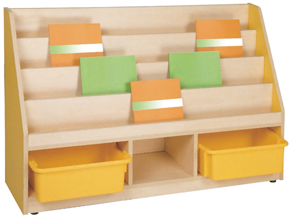 Armoire de rangement de garderie pour enfants avec plateau en plastique et roulettes pour la collection de jouets 1