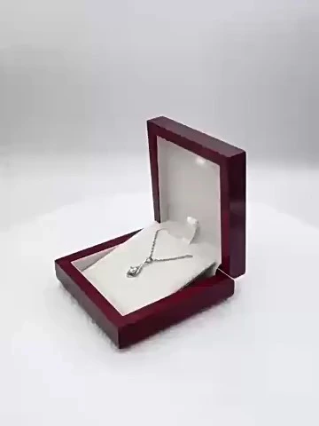 Creative thickened wooden LED light jewelry box necklace pendant jewelry gift storage wooden box 1